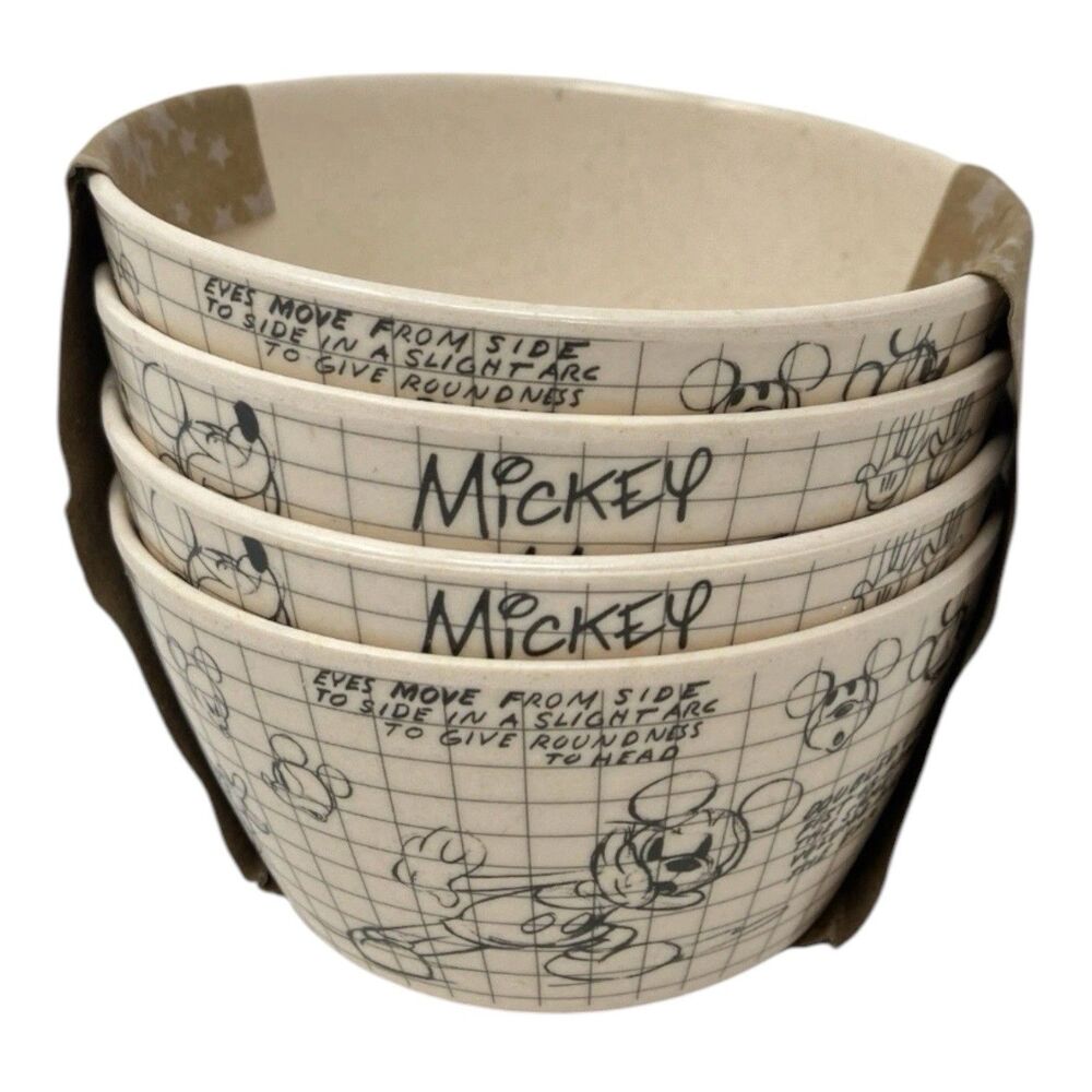 Disney Mickey Mouse Sketch Mini Snack Bowls Set of 4 Appetizer Serving
